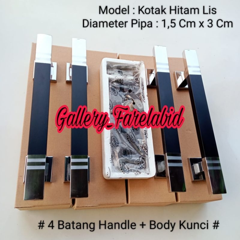 Handle Pintu Rumah Stainless Steel 60 Cm Set Kunci Gagang Pintu Minimalis 45 Cm Pegangan Tarikan Pintu Kupu Tarung 33 Cm