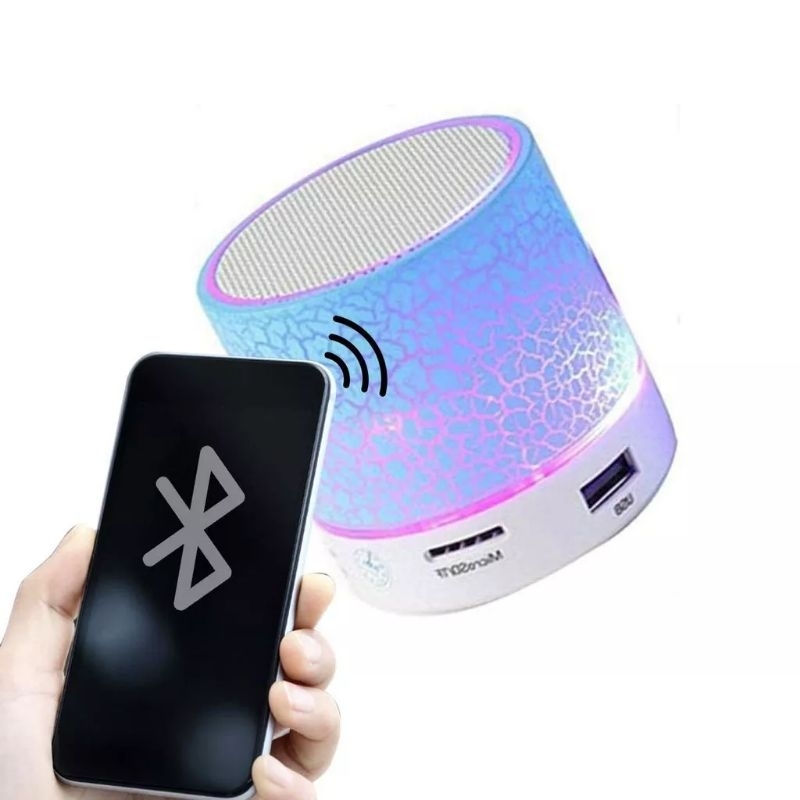 Speaker Bluetooth CRECK effect ( motif retak ) mini s-10 lampu LED super bass