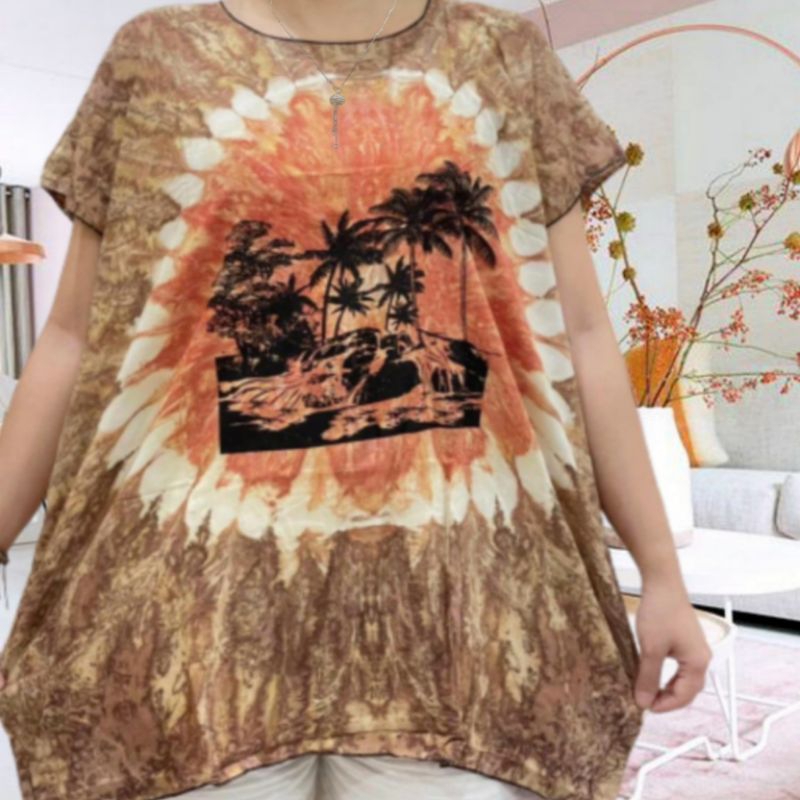 baju bali wanita jumbo LD 133 CM BIG SIZE XXXL baju/atasan jumbo wanita baju tie dye/pelangi jumbo w
