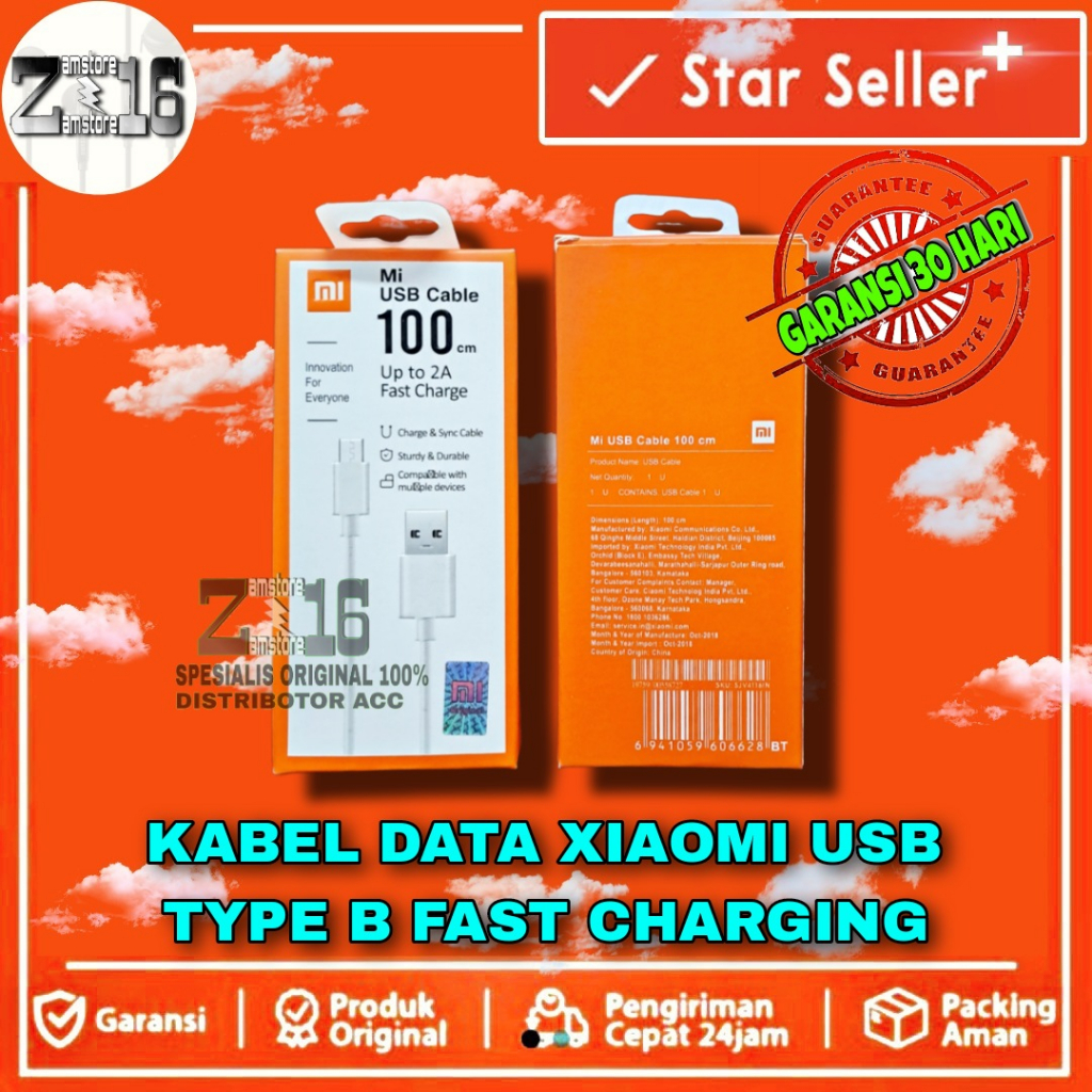 kabel data xiaomi redmi S2 MI S2 ORIGINAL 100% xiomi siomi fast charge Mi Note , Mi Note Pro , Mi Pa