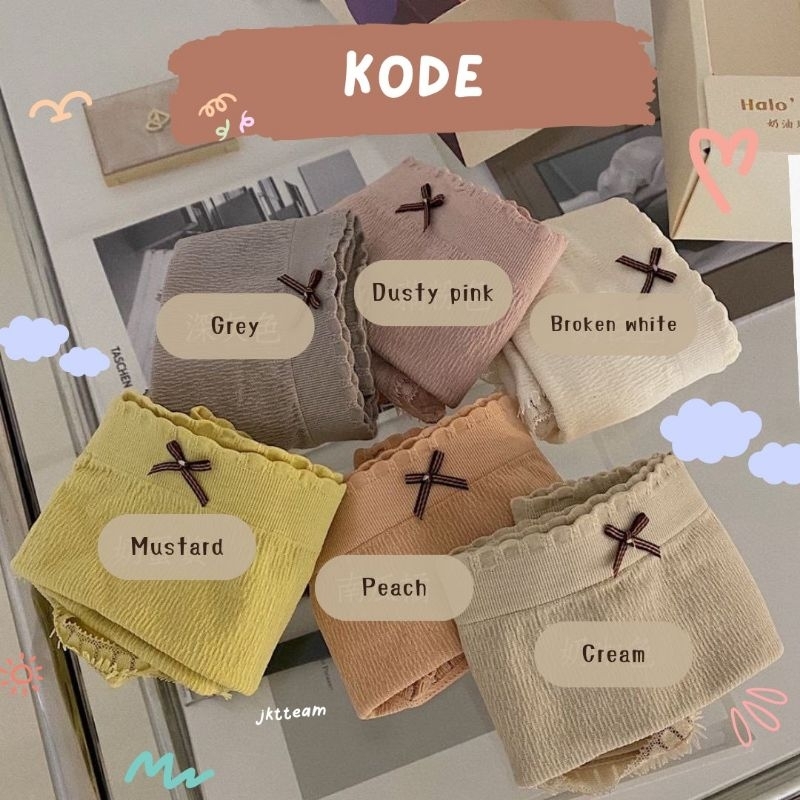 CD isi 6 untuk wanita warna pastel untuk BB 40 - 80 (po)