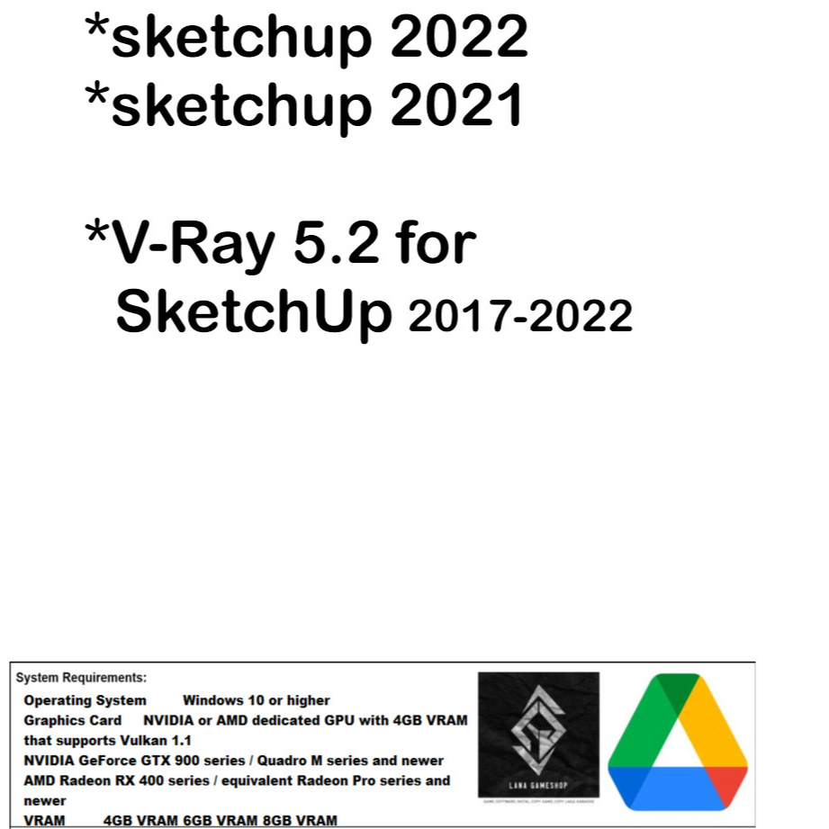 dvd Su sketchup2021 plus V-Ray 5.2 full