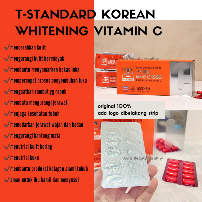 T-STANDARD VIT C WHITENING HIGHDOSE pil pemutih dosis tinggi original korea