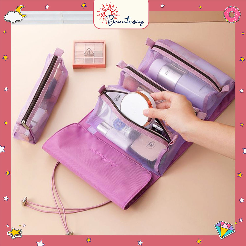 Tas Make Up 4in1 Travel Kit Multifungsi Storage Penyimpanan Alat Mandi Anti Air Dapat Dilepas