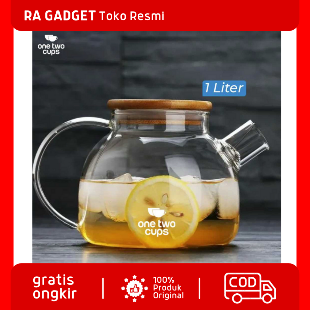 Teko Pitcher Teh Chinese Teapot Maker Glass 1L / Teko Kaca Borosilikat Pitcher Teh Chinese Poci Tea 