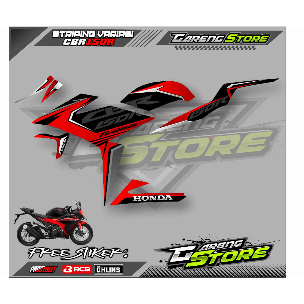 STRIPING VARIASI HONDA CBR 150R / STICKER LIST VARIASI MOTOR CBR 150R