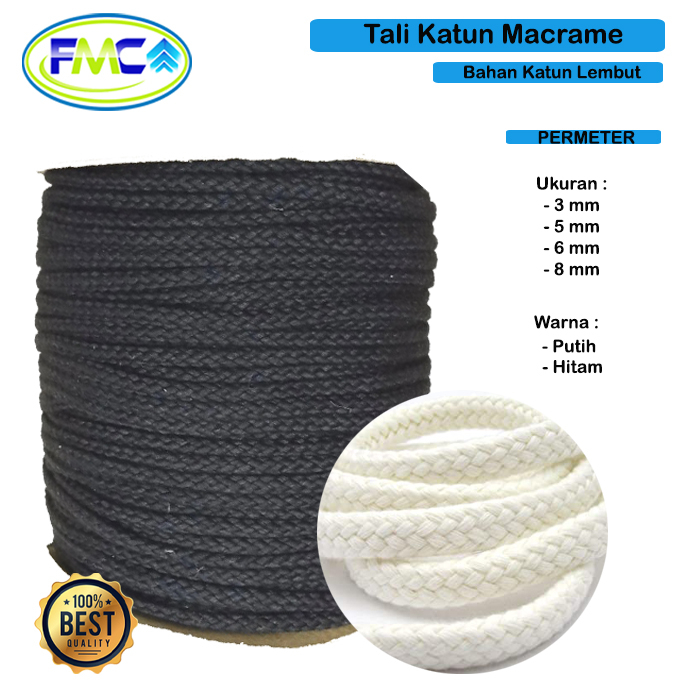 Tali Katun Hitam 3mm 5mm Tas Selempang Sepatu Kerajinan Dekorasi Gantungan DIY Aksesoris