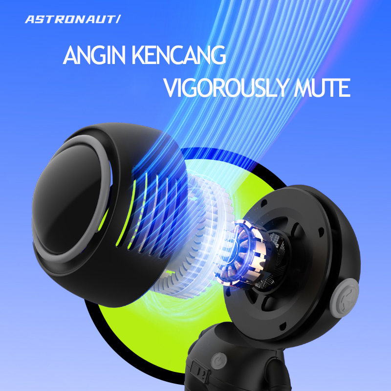 Kipas Angin Leher Baru Astronot Gantung Mini fan Bladeless Fans Portable Mini Ac Outdoor Sprot Untuk Pelajar Perempuan Mini Astronaut Leafless Halterneck Fan USB