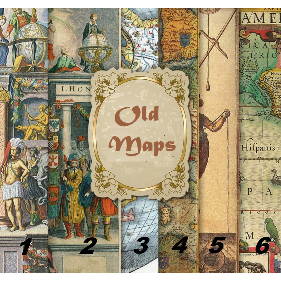 Kertas Scrapbook - Old Maps_FFH23 Design