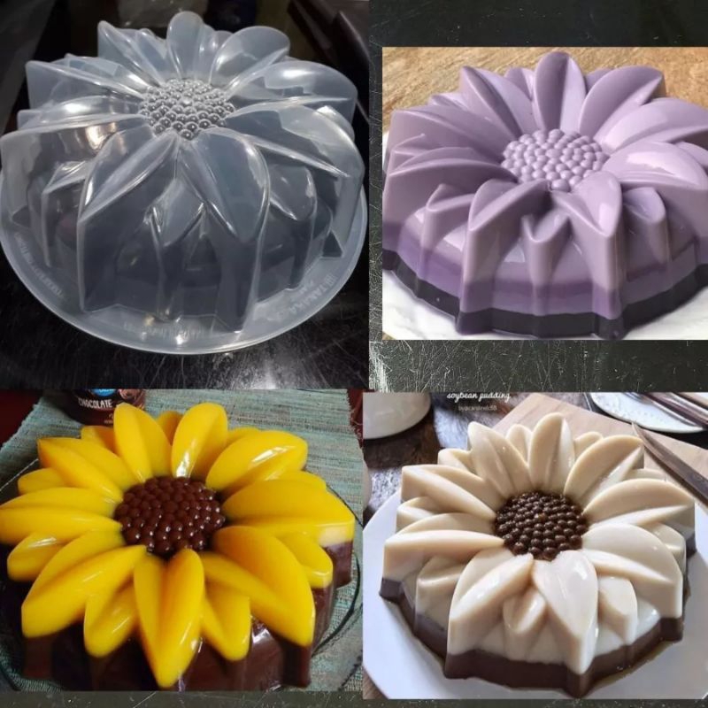 Cetakan Puding Sunflower / Loyang Puding Plastik Matahari Sunflower