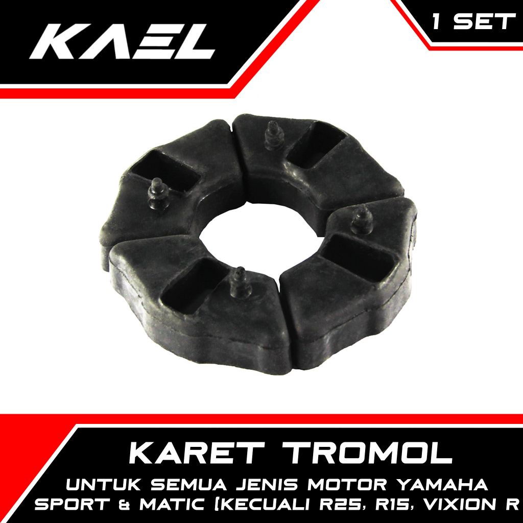 Karet Tromol Motor Yamaha Bebek Sport Jupiter Z Z1 Burhan Salib MX 135 New &amp; Vega R ZR RR &amp; Crypton &amp; Vixion &amp; RX King &amp; Scorpio &amp; Force 1-F1ZR-F1 ZR-Force FI Bantalan Damper Peredam Ganjal Gear Gir Gigi Roda Belakang