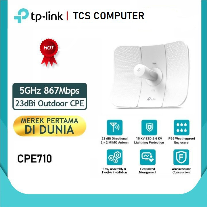 TP-LINK CPE710 5GHz AC 867Mbps 23dBi Outdoor TPLINK CPE 710