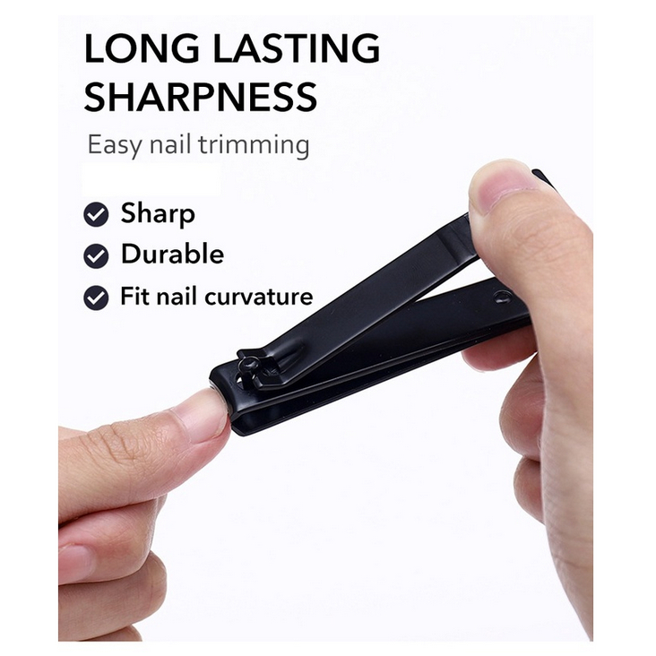 A407-A408 GUNTING KUKU HITAM stainless steel anti slip alat potong pemotong kuku ukuran sedang dan besar manicure pedicure meni pedi tajam nail clipper clip tangan kaki jari perawatan salon kecantikan