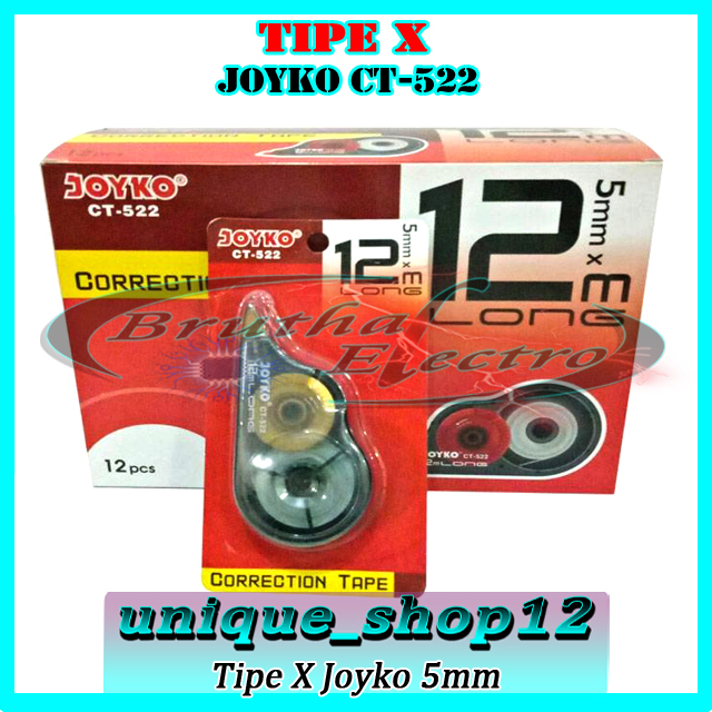 

Tipe x Tipex Trondol Tape x JOYKO Correction Tape 12mm CT522 Tipex Kertas Tip X CT-522
