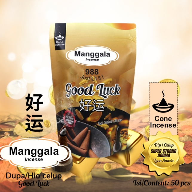 Dupa/ Hio Wangi Harum kerucut/ cone Manggala celup 50 pcs/pack Good Luck 988