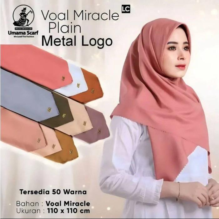 HIJAB-VOAL MIRACLE LC UMAMA SEGIEMPAT POLOS [ 110*110 ]