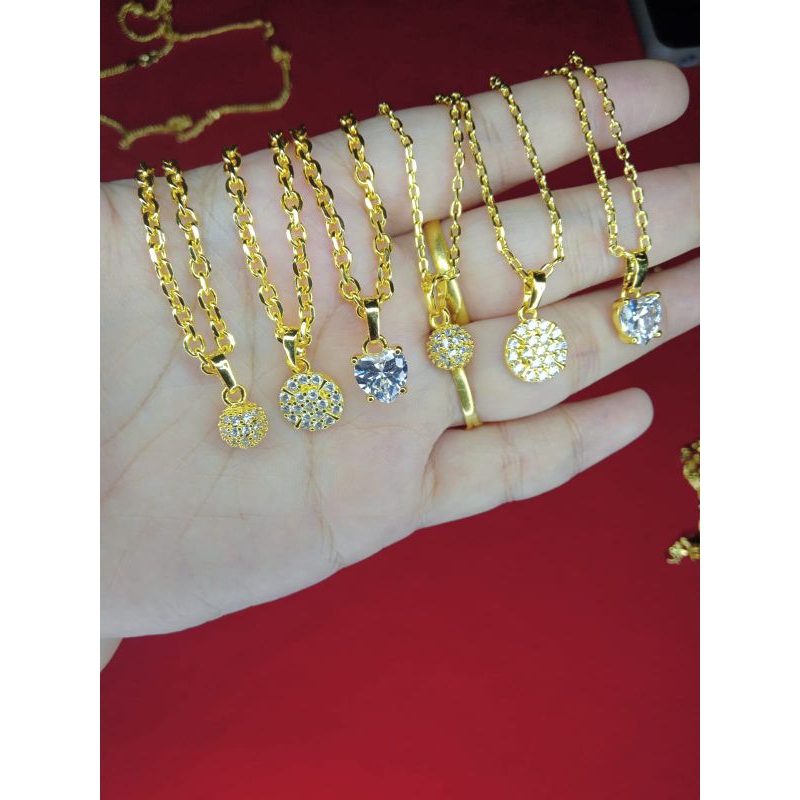 kalung Medan kecil kristal anak dan dewasa lapis emas 24k