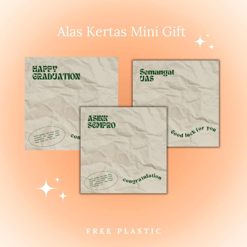 

SERI B | Alas Kertas Mini Gift - Alas kertas - Alas mini gift - Alas hampers - alas freebies
