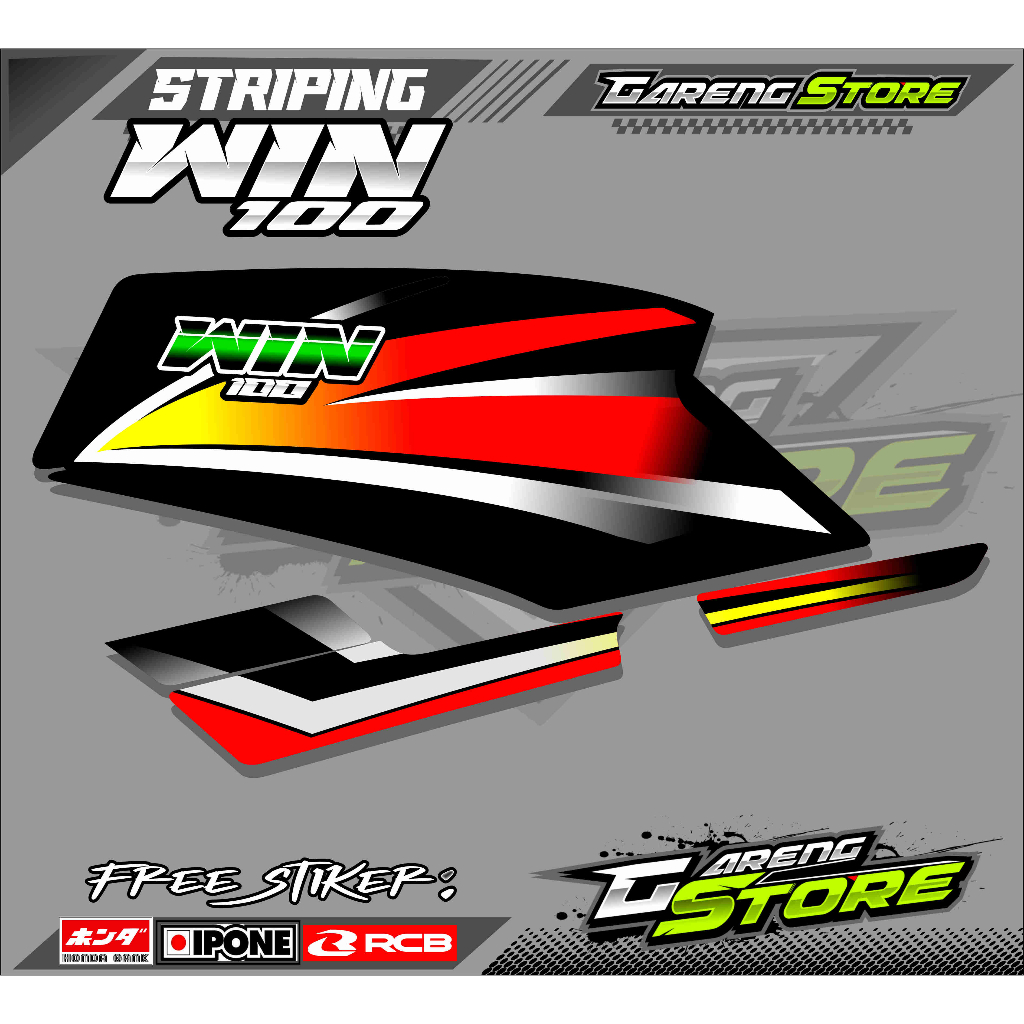 STRIPING VARIASI HONDA WIN 100 / STICKER LIST VARIASI MOTOR HONDA WIN 100