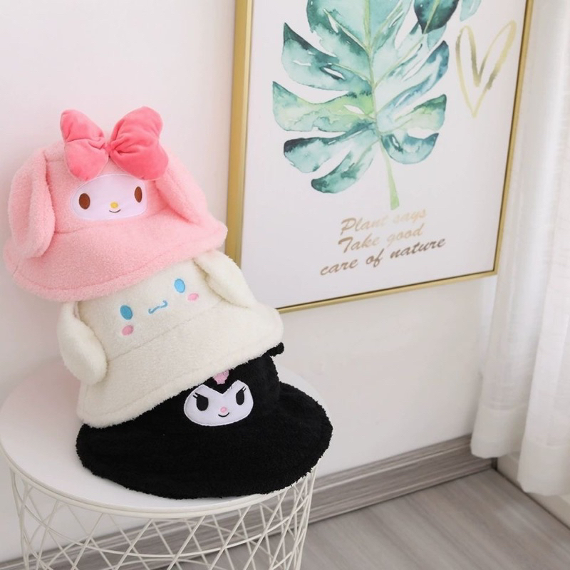 Topi Dewasa Anak tanggung sanrio bulu premium / Topi cinnamoroll kuromi Melody