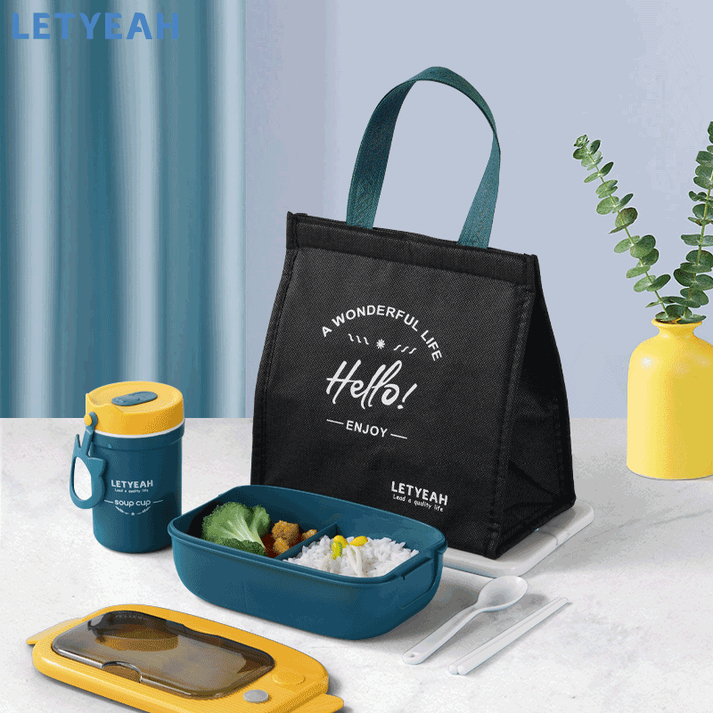 Letyeah Lunch box set kotak bekal anak 1000ml tempat bekal makan dan 330ml cangkir sup anti panas