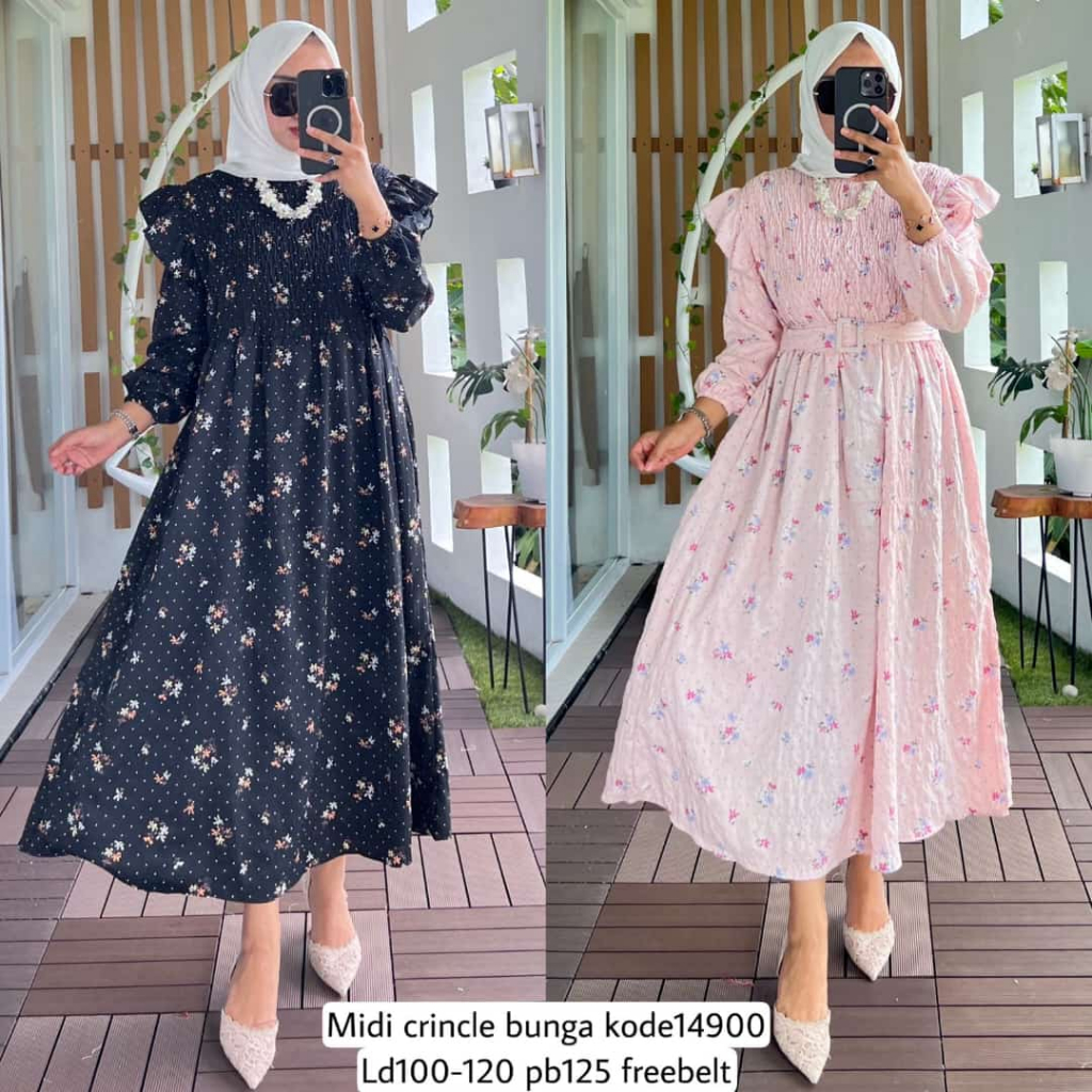 Midi Crincle Bunga By Alvaro Collection