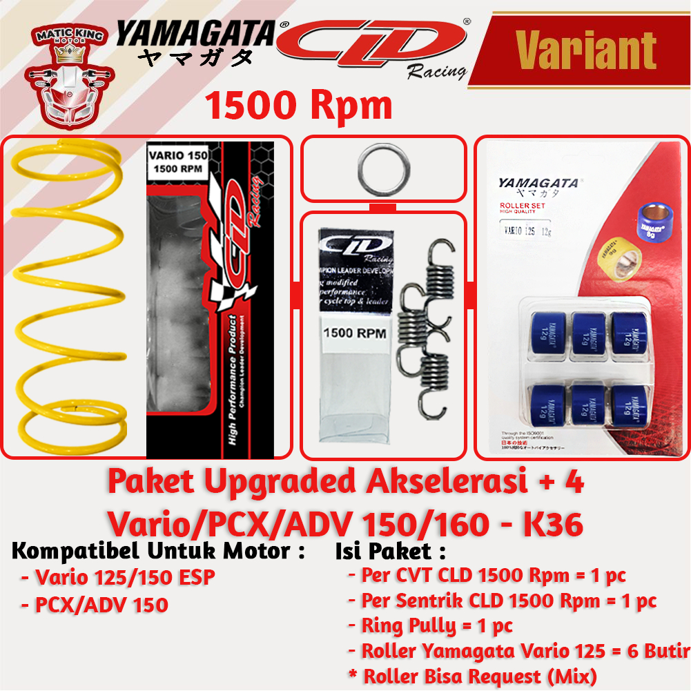 Paket Upgrade Per CVT + Sentrik + Roller Honda Beat Vario Scoopy PCX Genio Deluxe Spacy YAMAGATA CLD 1000/1500 RPM