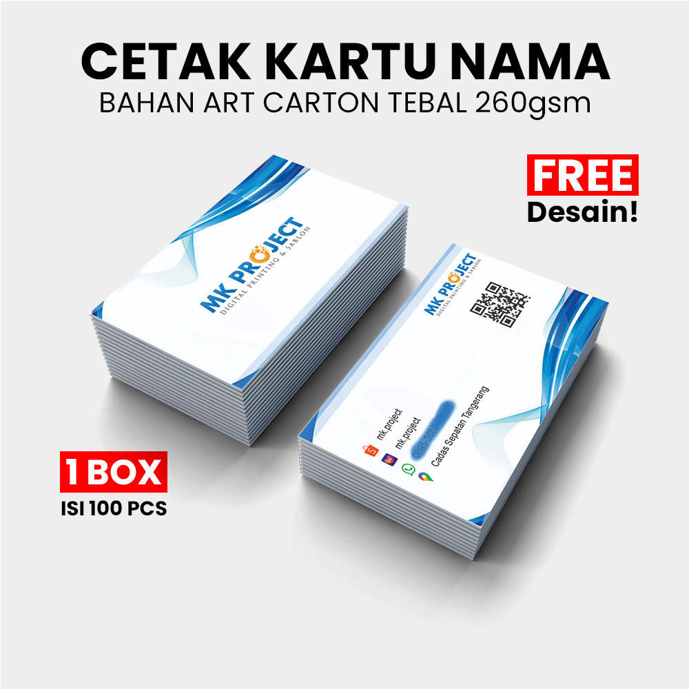 

KARTU NAMA EKONOMIS MURAH 1 BOX ISI 100 BAHAN ART CARTON 260gsm || FREE BOX - COD