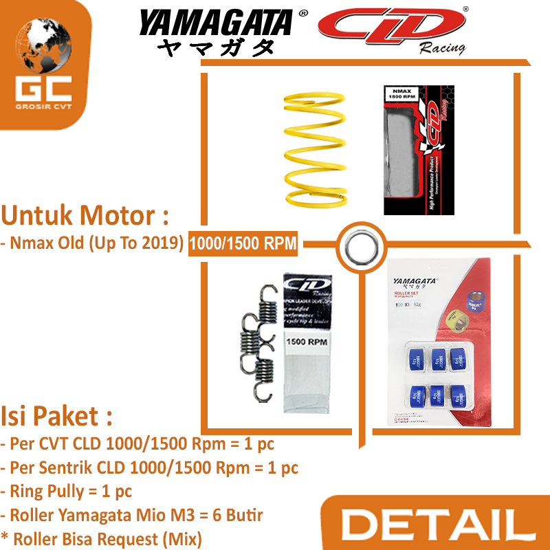 Paket Per CVT + Sentrik + Roller Yamaha Aerox Nmax Lexi New 125/155 CLD YAMAGATA 1000/1500 RPM