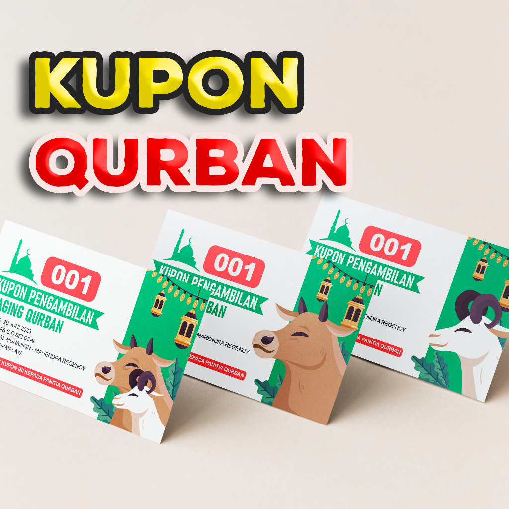 Kupon Pengambilan Daging Qurban | Kupon Qurban 002 B