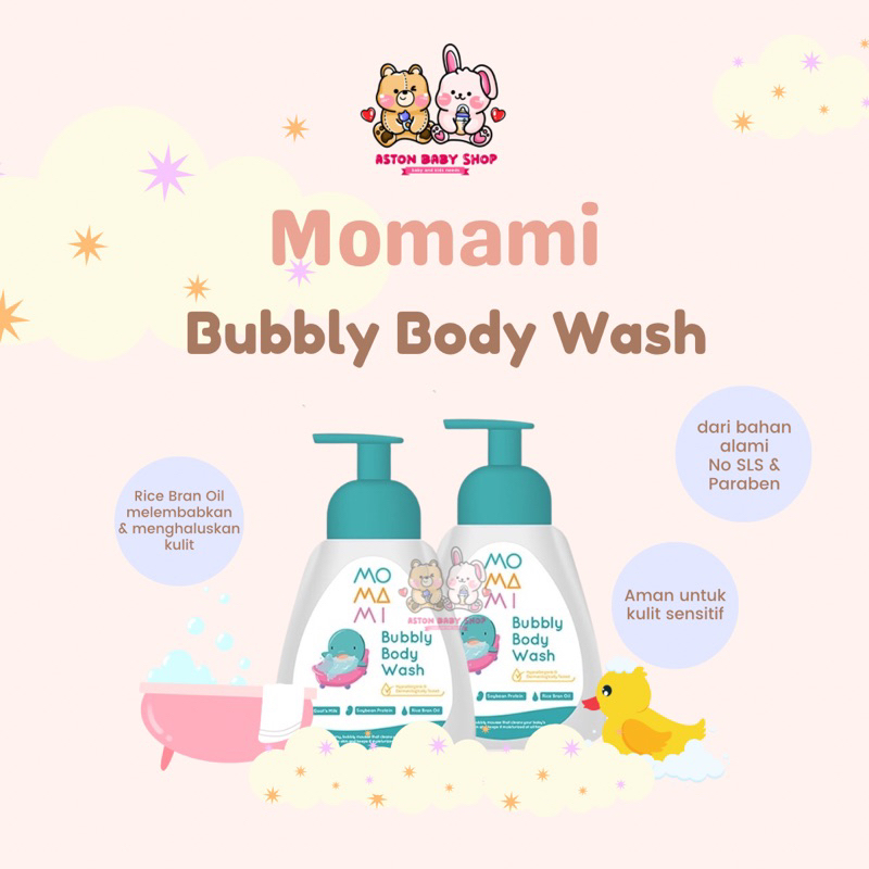 Momami Bubbly Body Wash 250 ml Sabun Mandi Bayi dan Anak Foam Mandi