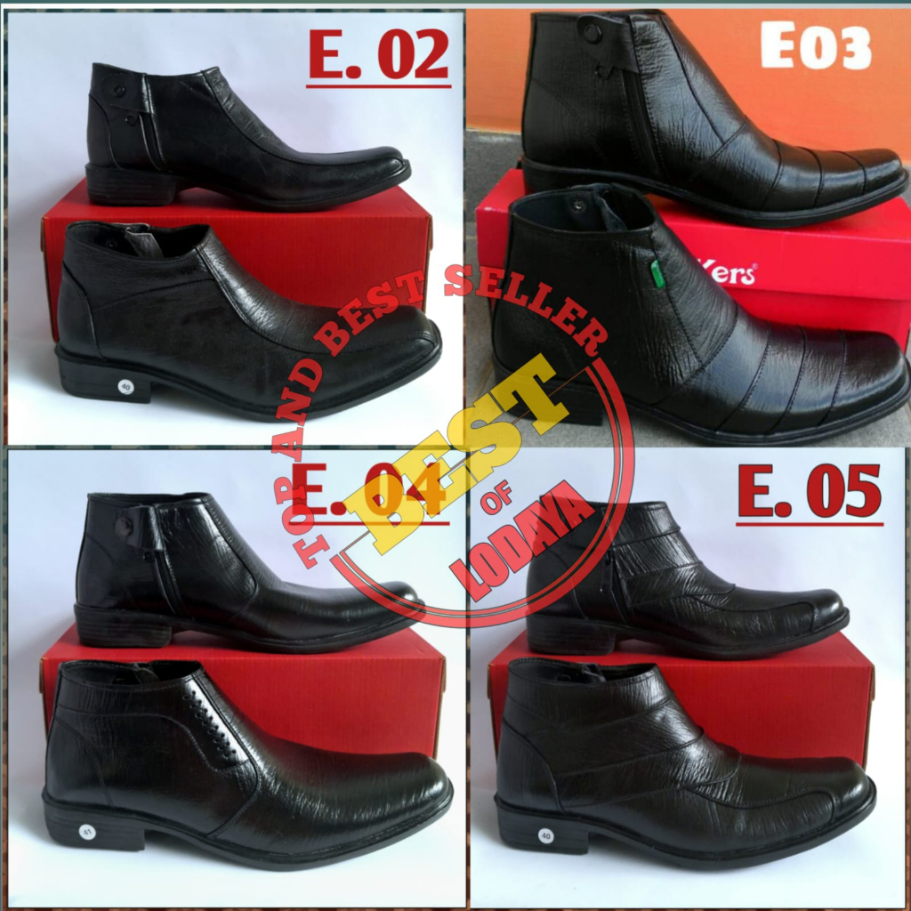 (BONUS SEPATU VANS) Sepatu Hight Formal Grade Ori Pantofel Kulit Sapi Asli Garut Risleting Formal Kerja Kantoran