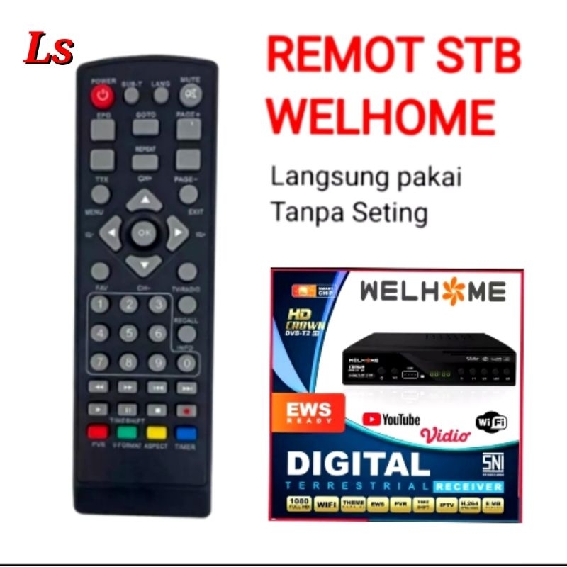 Remot Set top Box WELLHOME Langsung bisapakai.