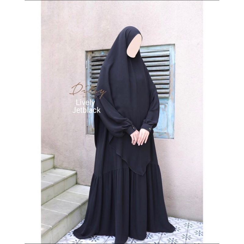 DITSY MOSLEM JUNI LIVELY JETBLACK L DITSY HITAM