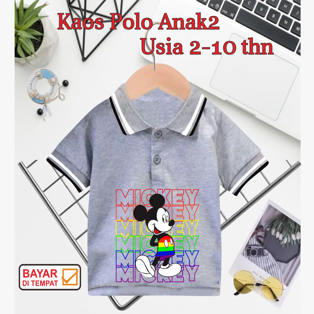 ((IB))KAOS ANAK2 KERAH POLO/M1CKEY DIGIITAL SABLON