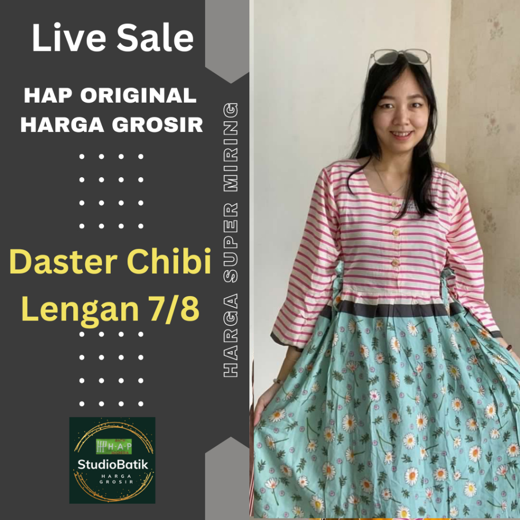 Daster Batik HAP Original Model Chibi Lengan 7/8 Harga Grosir Langsung Pabrik StudioBatik.HAP