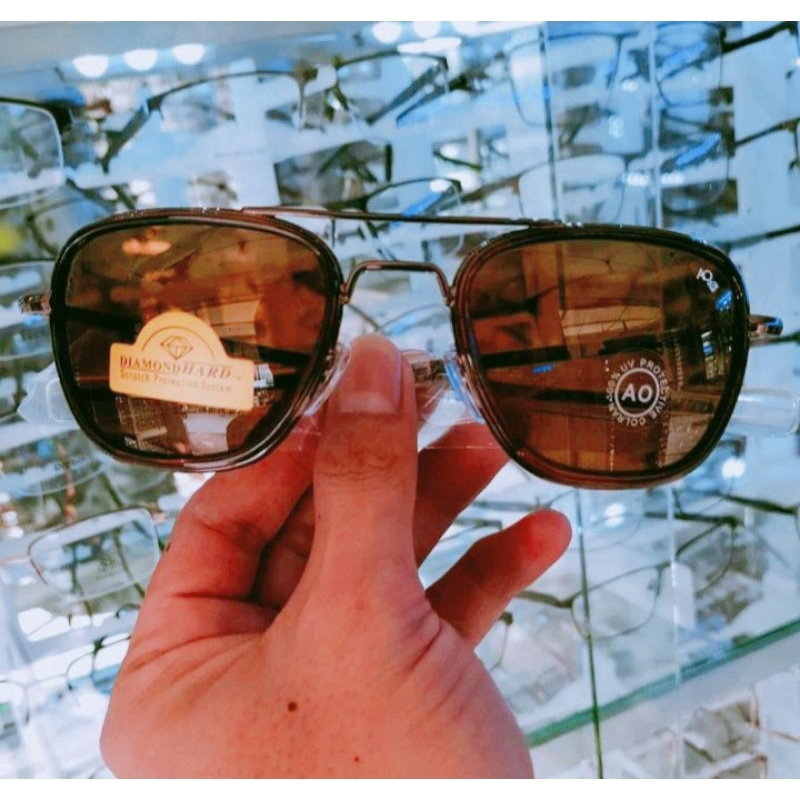kacamata unisex ao diamond hard kaca asli