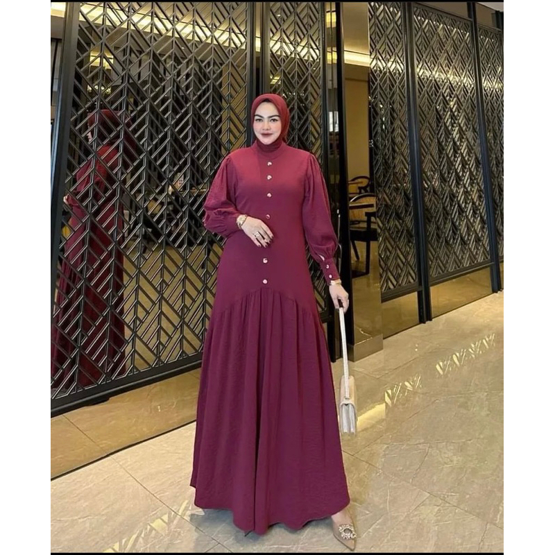 LEVIRA DRES - CRINKLE - DRES ELEGAN - PAKAIAN WANITA - BISA COD