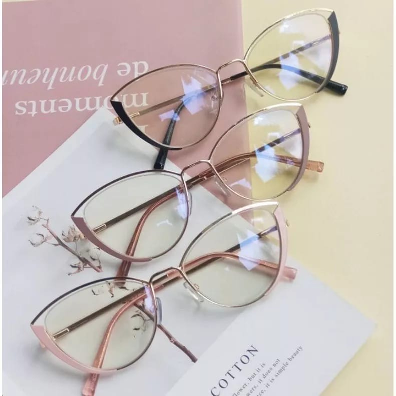 KACAMATA CAT EYE MINUS WANITA BEST SELLER (95721) LENSA ANTIRADIASI PHOTOCROMIC BLUECROMIC
