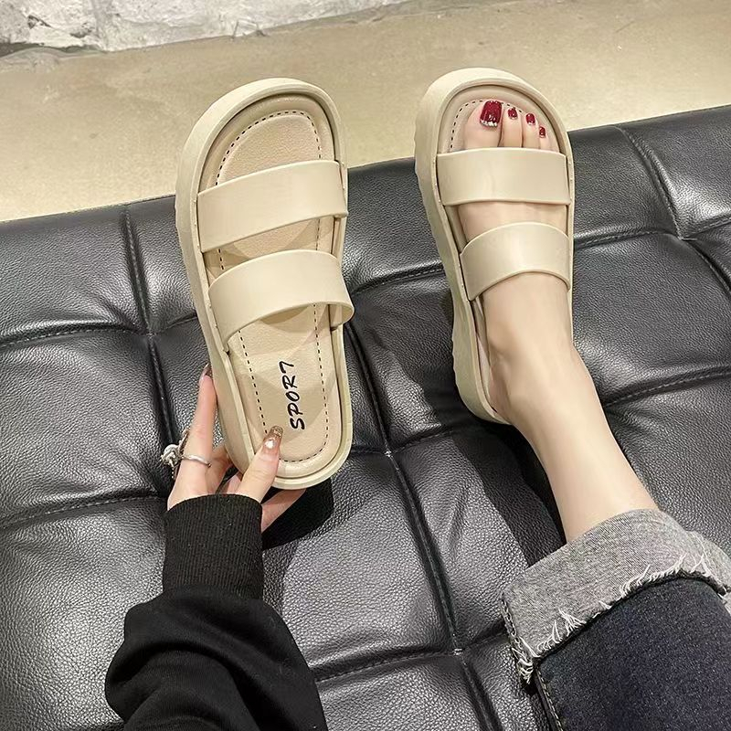 Gobra ♕ SA037 Sandal Wanita Polos Simple Warna Kasual Sendal Motif Ringan Empuk Santai Import Murah COD