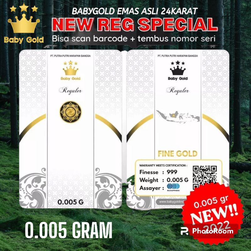 Baby Gold Emas Murni Logam Mulia Emas Mini 0.005 Gram 24 Karat