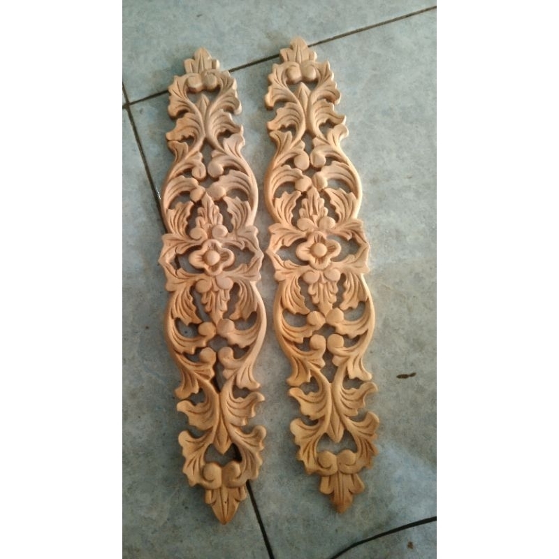 Ornamen Ukiran Tempel 40x9 hiasan lemari bufet
