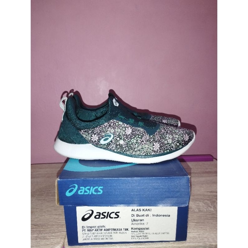 Preloved Sepatu Wanita Women Asics Fit Sana 4 SE Everglade/Soothing Sea Hijau Botol Emerald