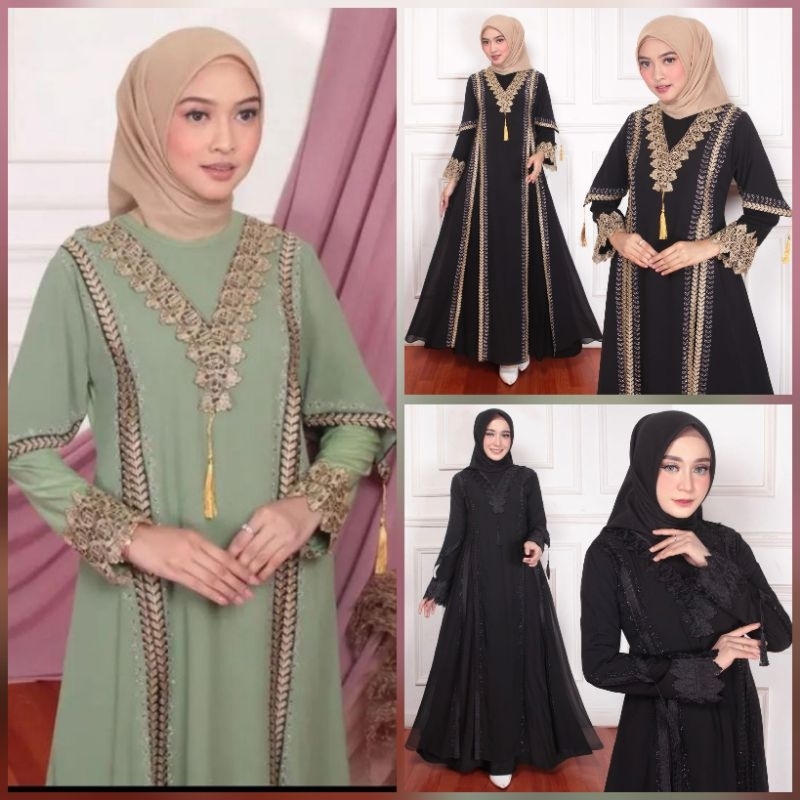 ( BAYAR DI TEMPAT ) Gamis abaya jersey super mix ceruty / abaya turkey / gamis abaya turkey / gamis 
