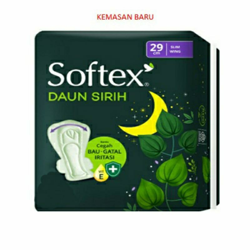 Softex Daun Sirih18 Pad Slim Heavy Flow 36cm + Antiseptic / Pembalut Wanita Ekstrak Daun Sirih 18 Pad