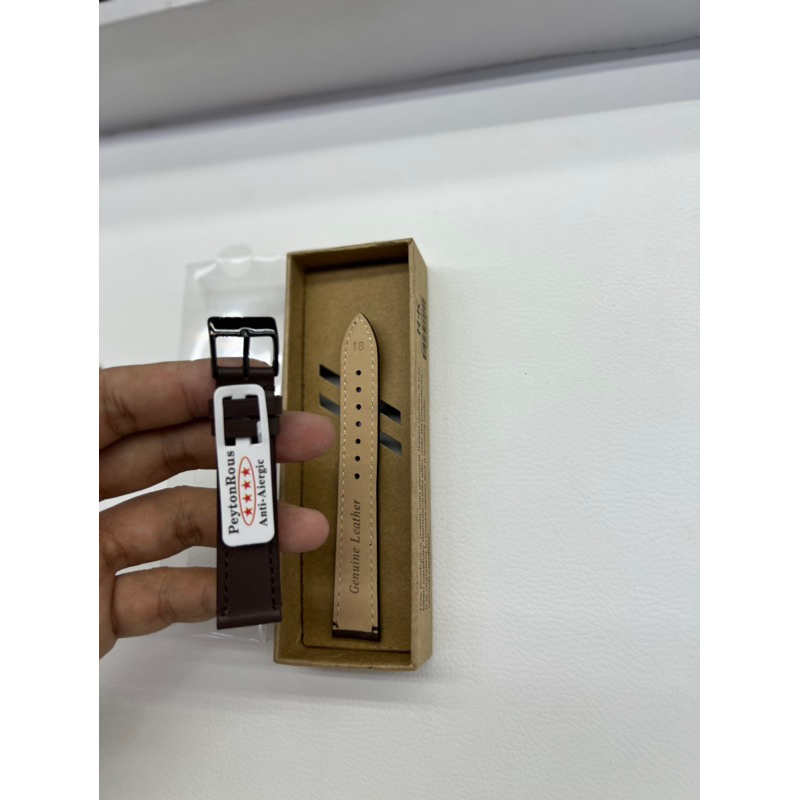 Tali kulit merk Peytonrous packing box coklat original