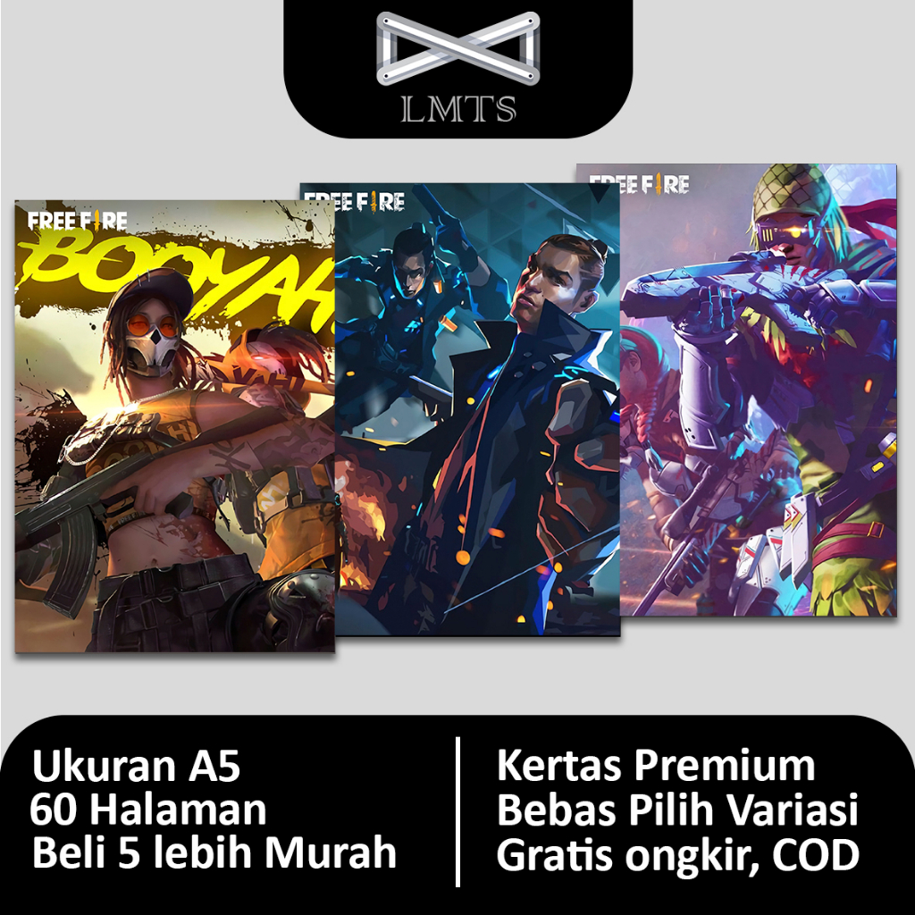 

[Grosir] Buku Tulis Free Fire / FF A5 [Bebas Pilih]