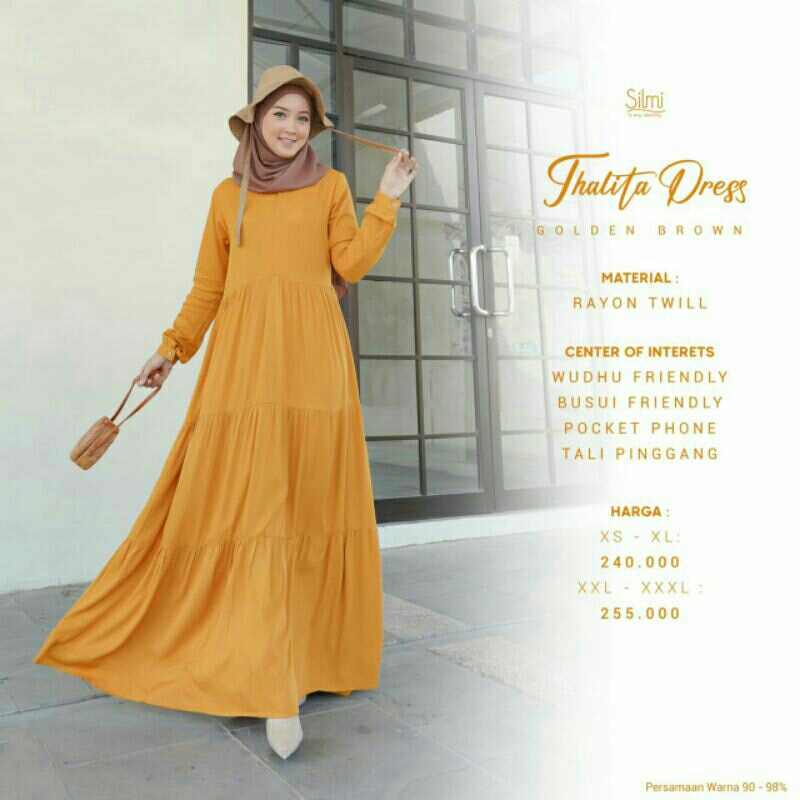 GAMIS RAYON TWILL THALITA ORIGINAL SILMI FASHION DRESS BAJU BUSANA MUSLIM WANITA DEWASA BUSUI BAHAN 