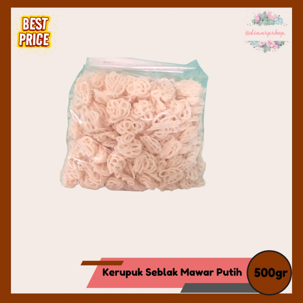 

Kerupuk Mawar Putih / Kerupuk Seblak Mawar Putih 500gr