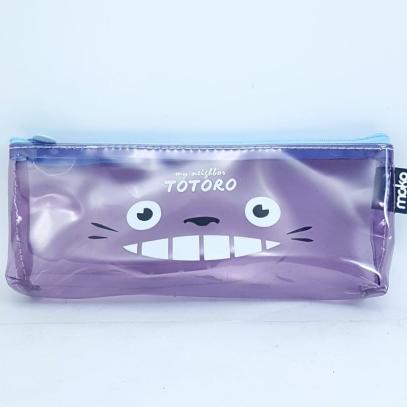 

Tempat Pensil Sleting Bahan Mika Motif TOTORO Ungu
